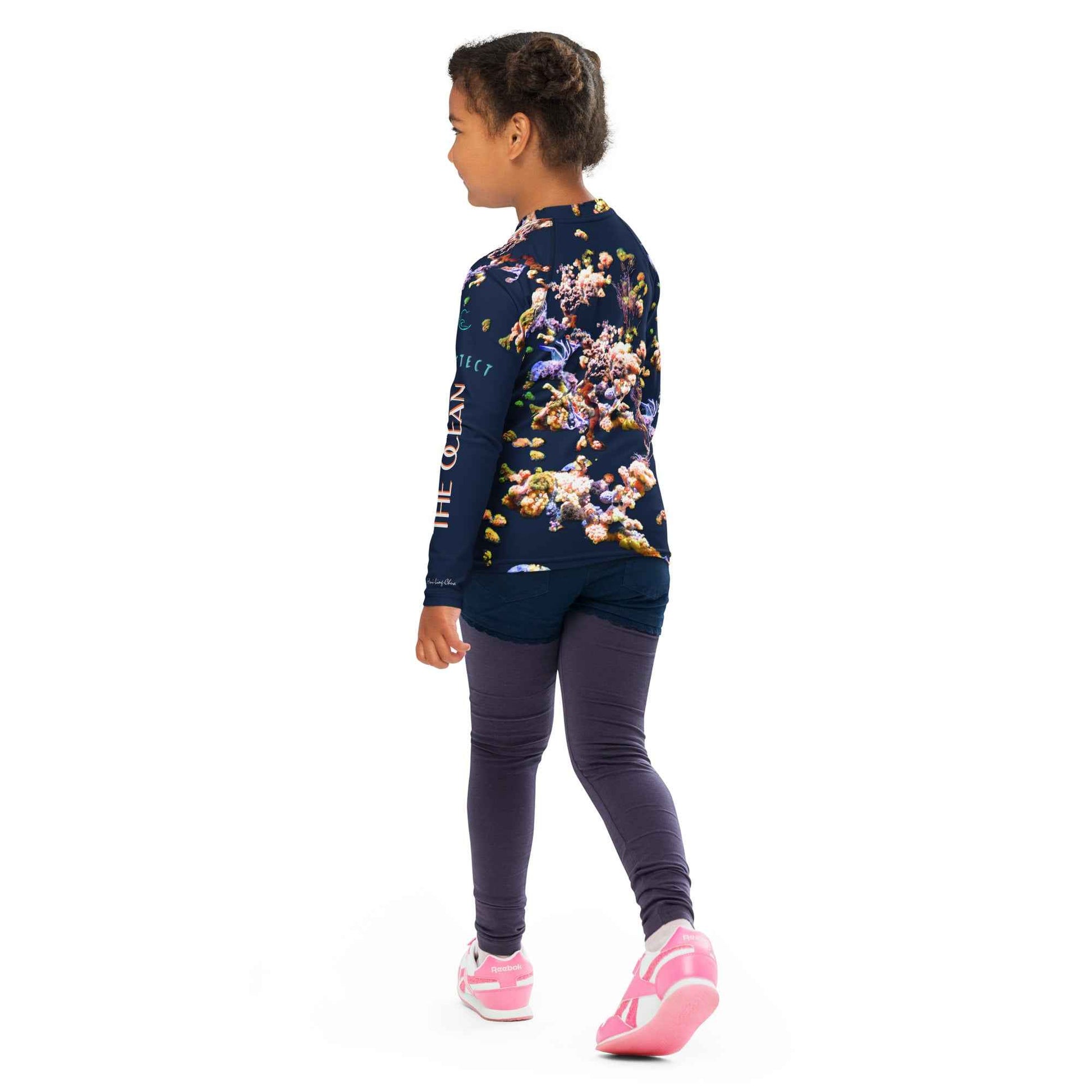 Kids Rash Guard UV Protect The Ocean Navy blue