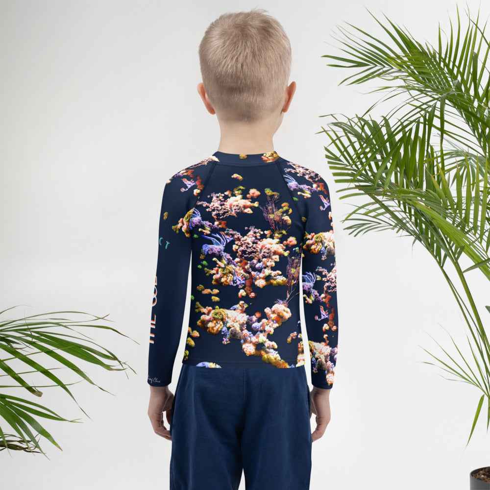 Kids Rash Guard UV Protect The Ocean Navy blue