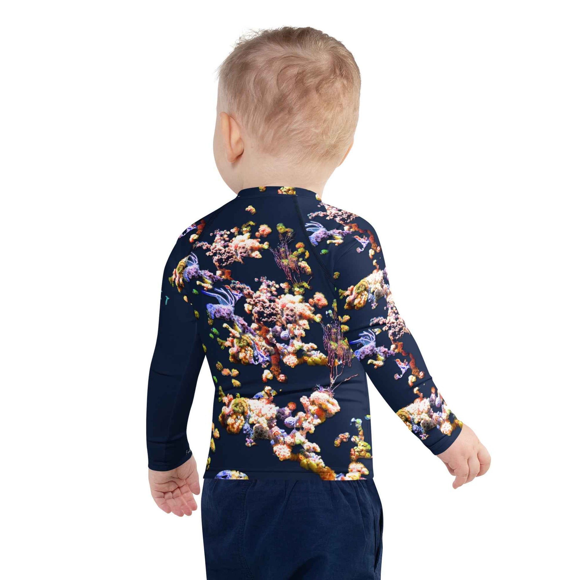 Kids Rash Guard UV Protect The Ocean Navy blue