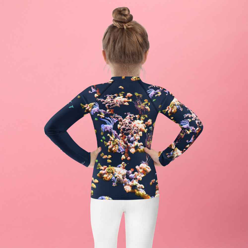 Kids Rash Guard UV Protect The Ocean Navy blue