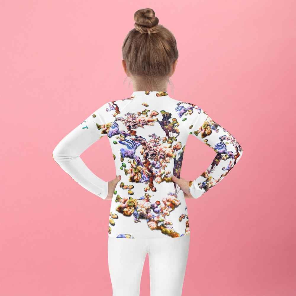 Kids Rash Guard UV Protect The Sea White