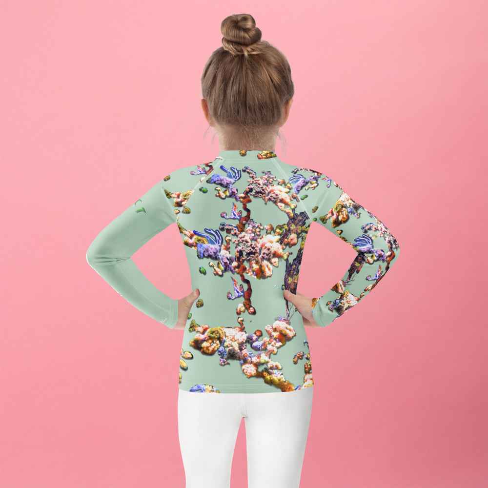 Kids Rash Guard UV Protect The Ocean Olive