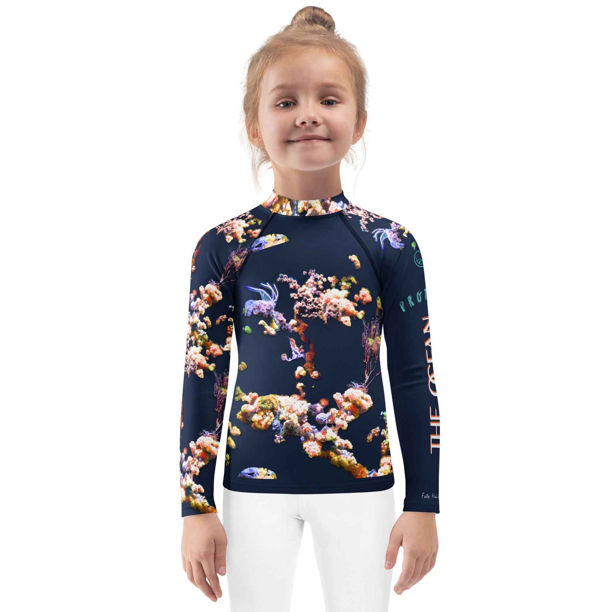 Kids Rash Guard UV Protect The Ocean Navy blue