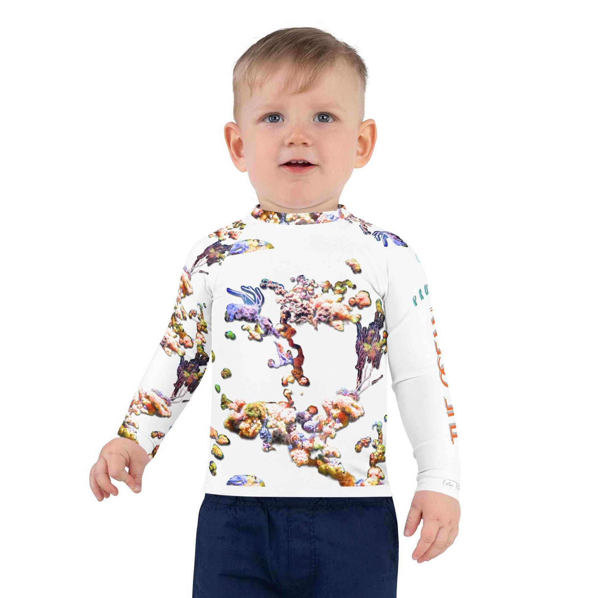 Kids Rash Guard UV Protect The Sea White