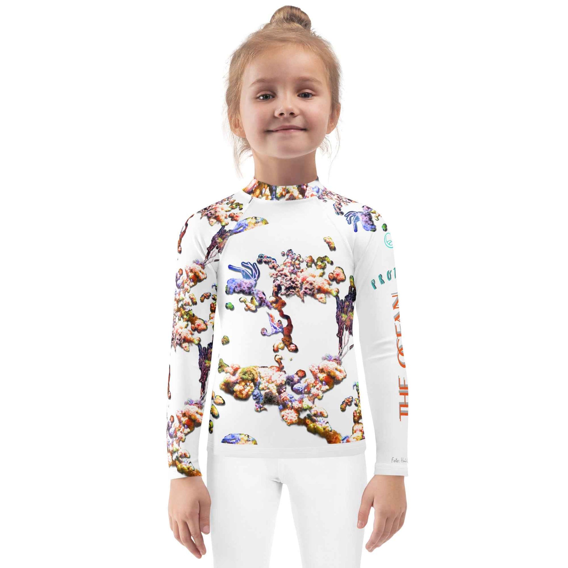 Kids Rash Guard UV Protect The Sea White