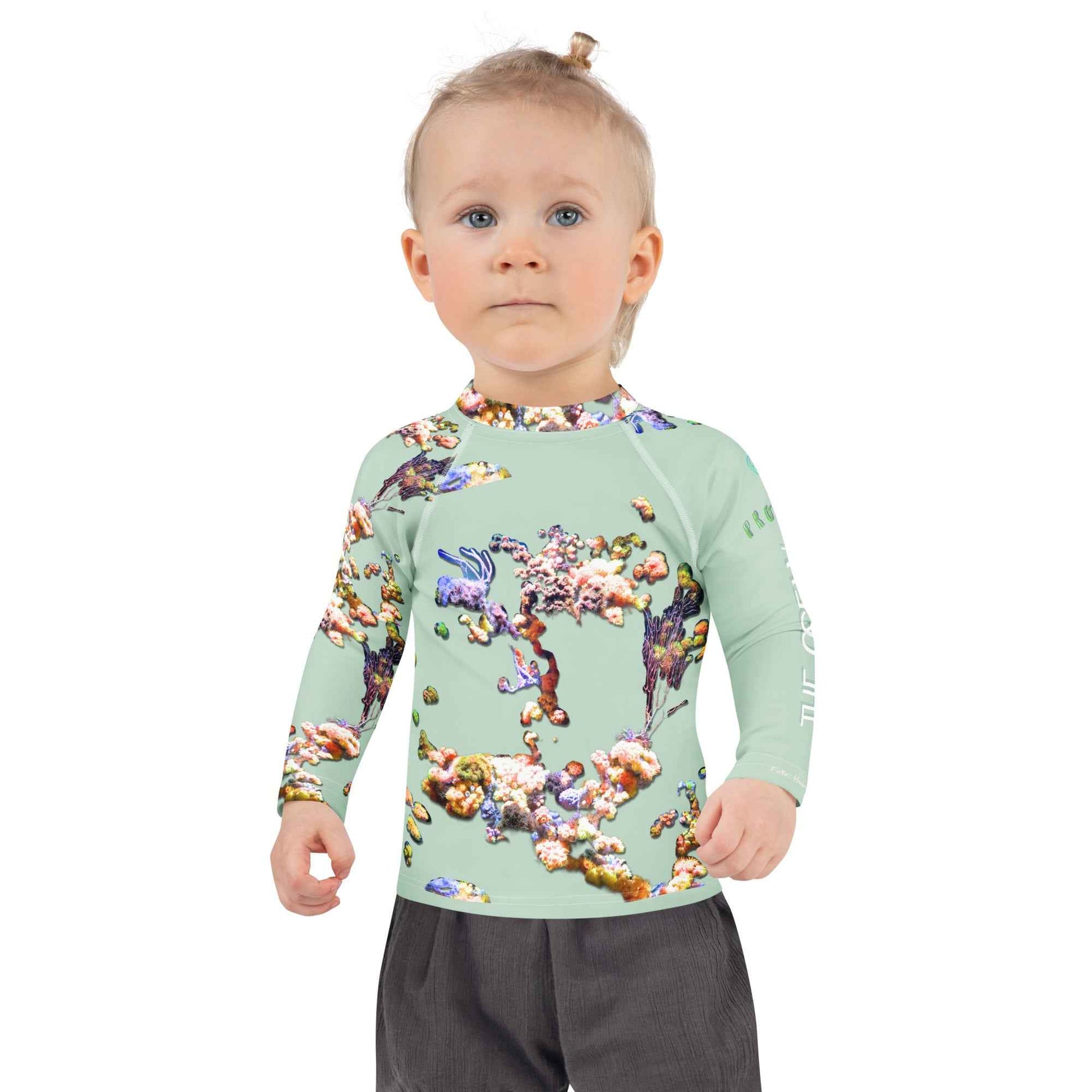 Kids Rash Guard UV Protect The Ocean Olive