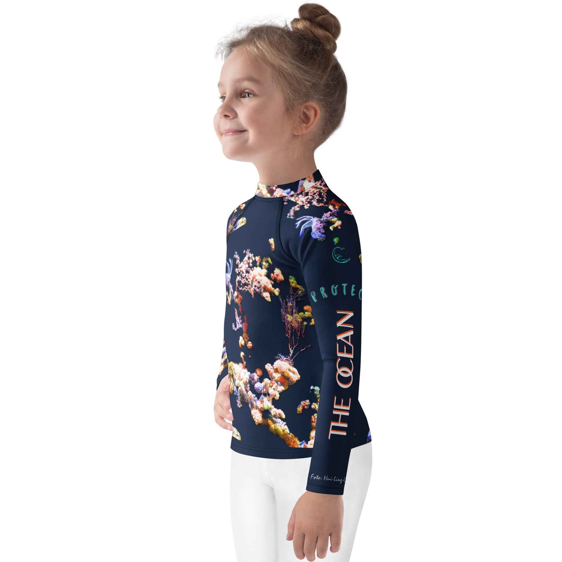 Kids Rash Guard UV Protect The Ocean Navy blue