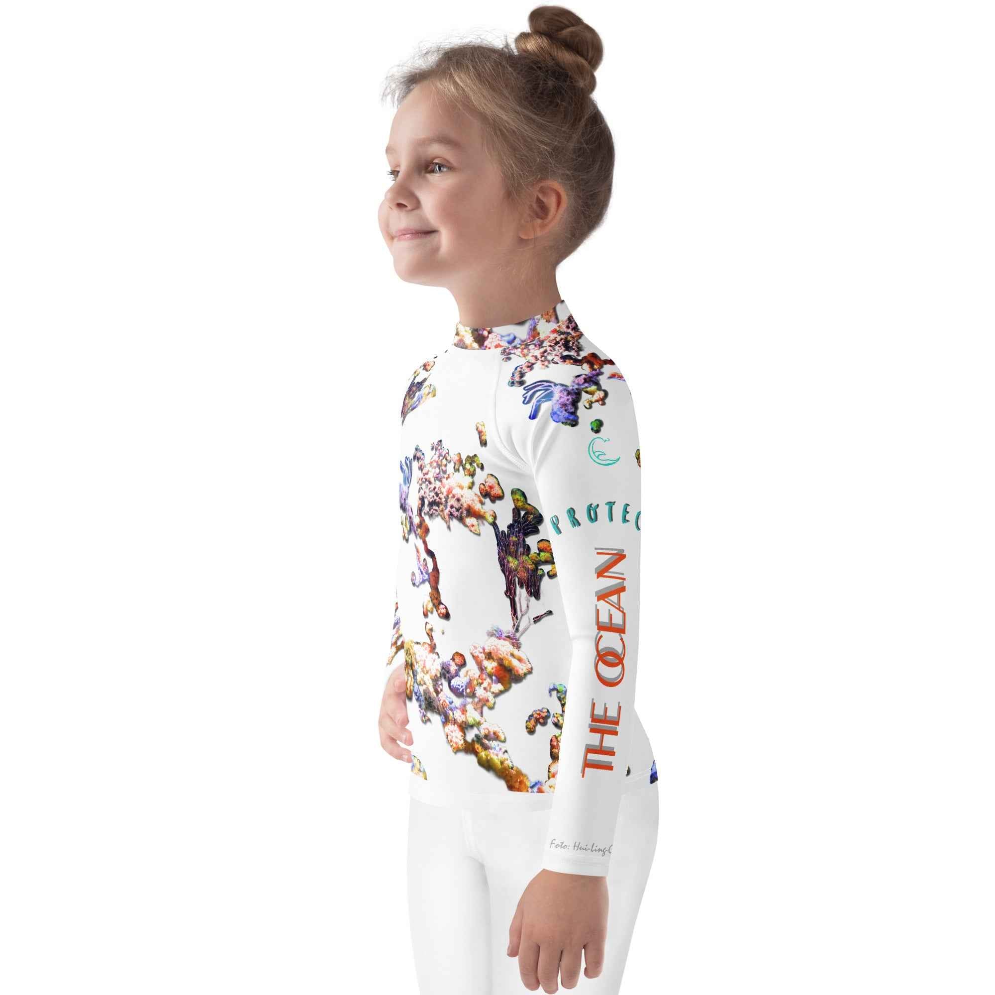 Kids Rash Guard UV Protect The Sea White