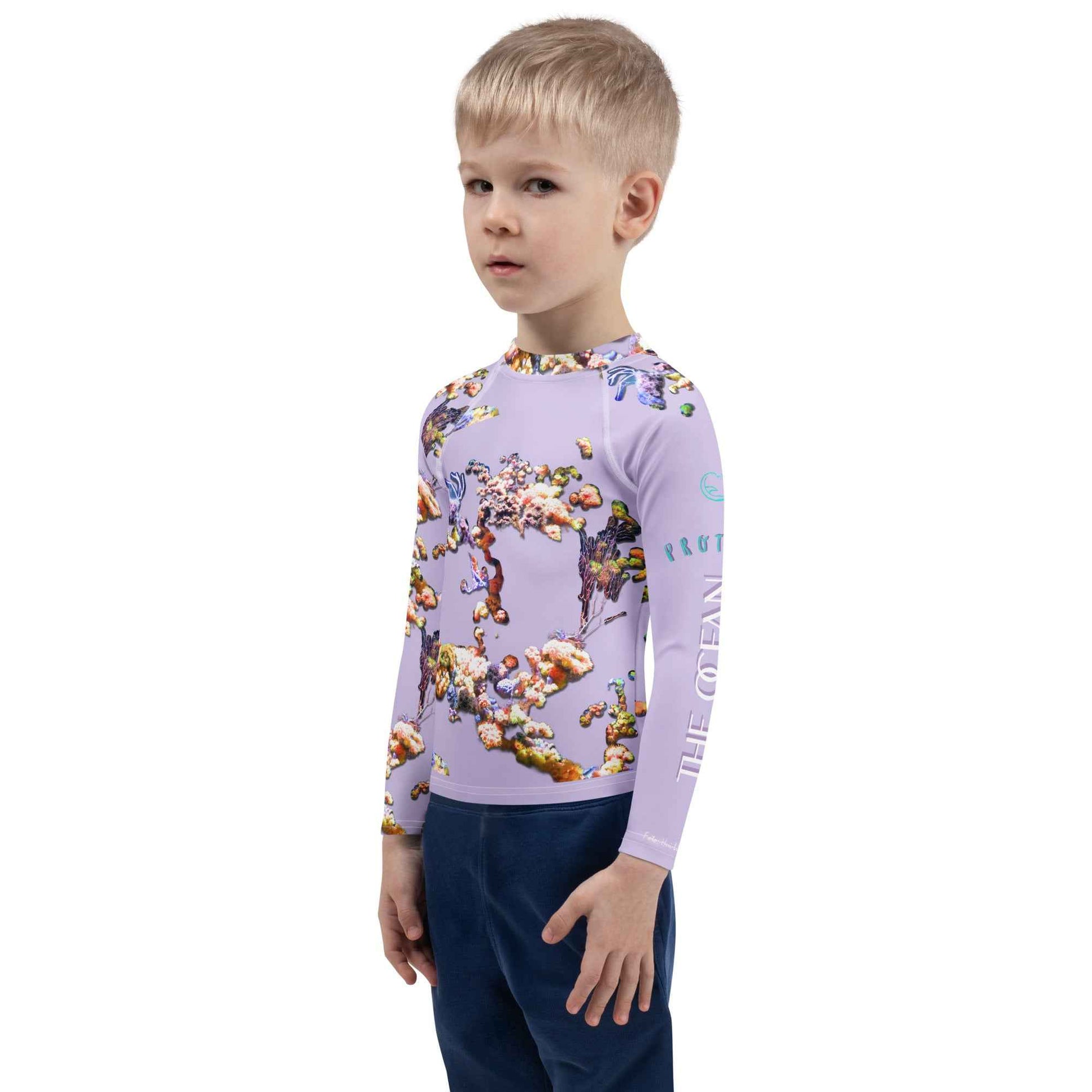 Kids Rash Guard UV Protect The Ocean Violet