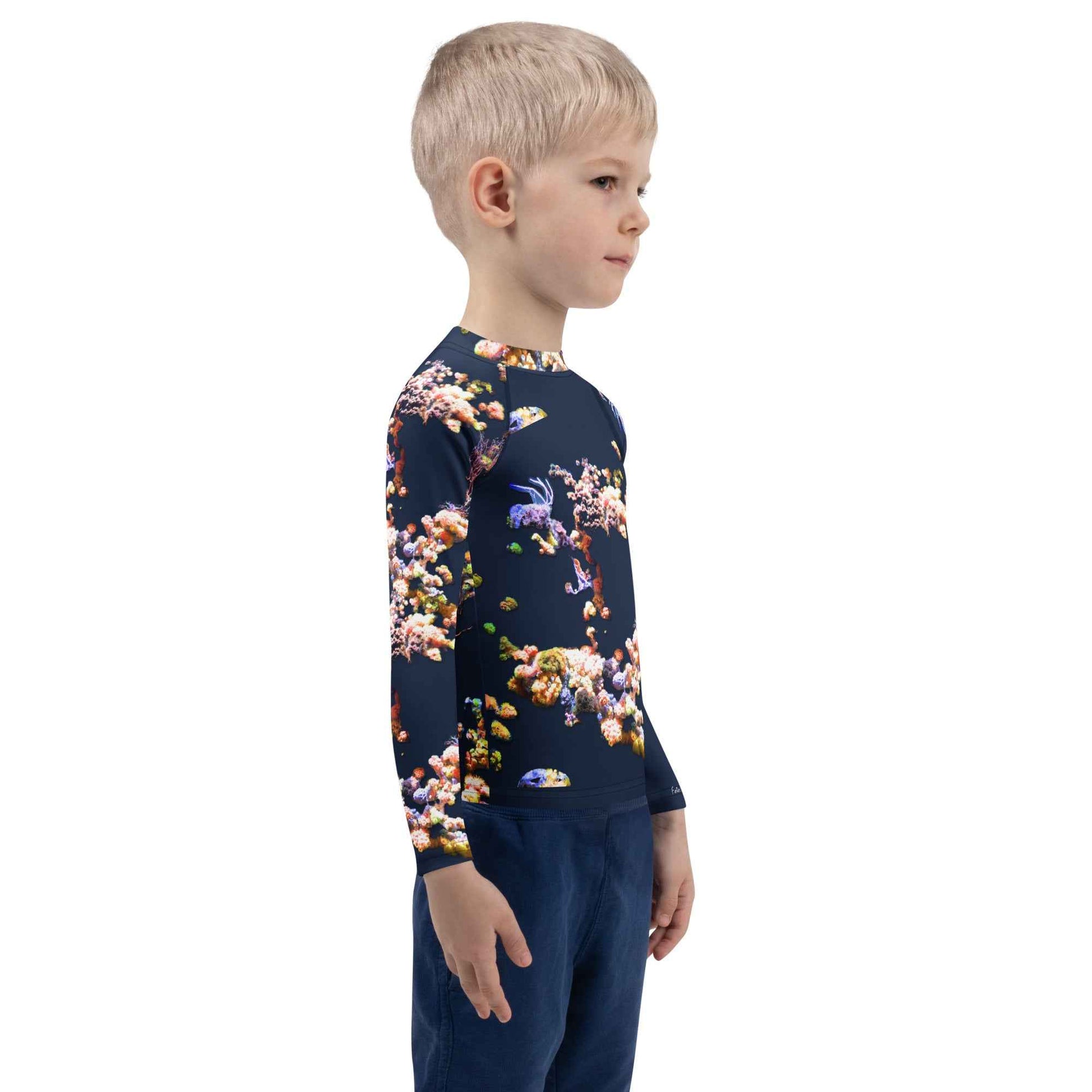 Kids Rash Guard UV Protect The Ocean Navy blue