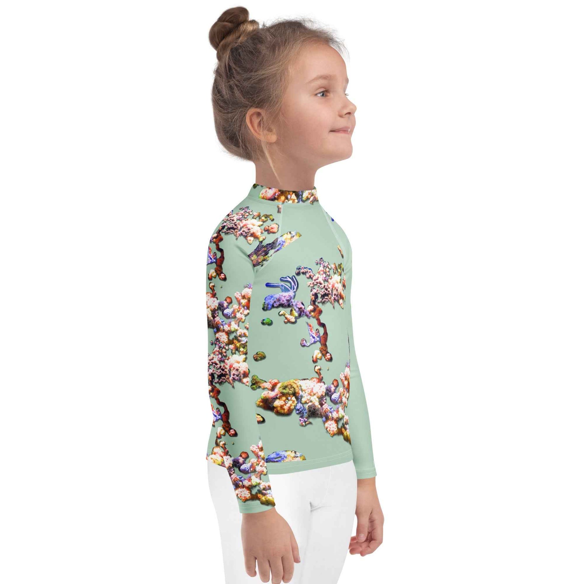 Kids Rash Guard UV Protect The Ocean Olive