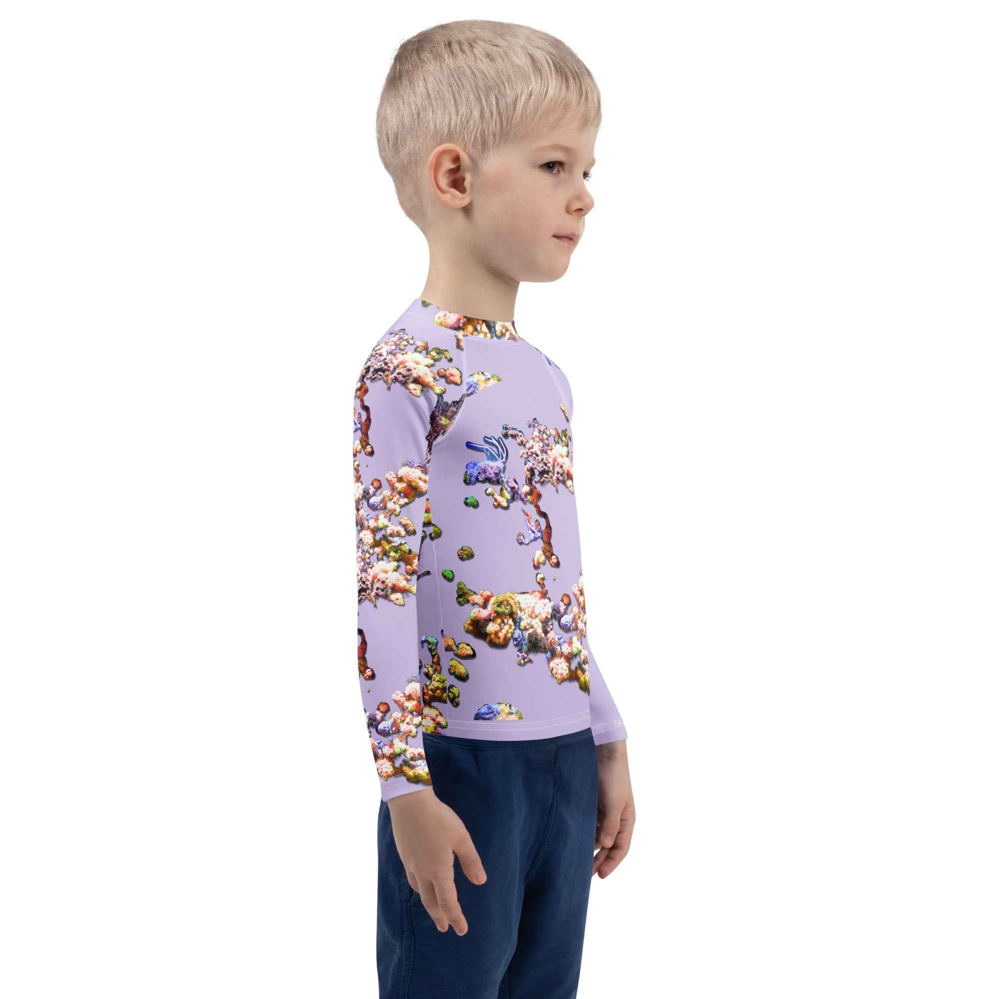 Kids Rash Guard UV Protect The Ocean Violet