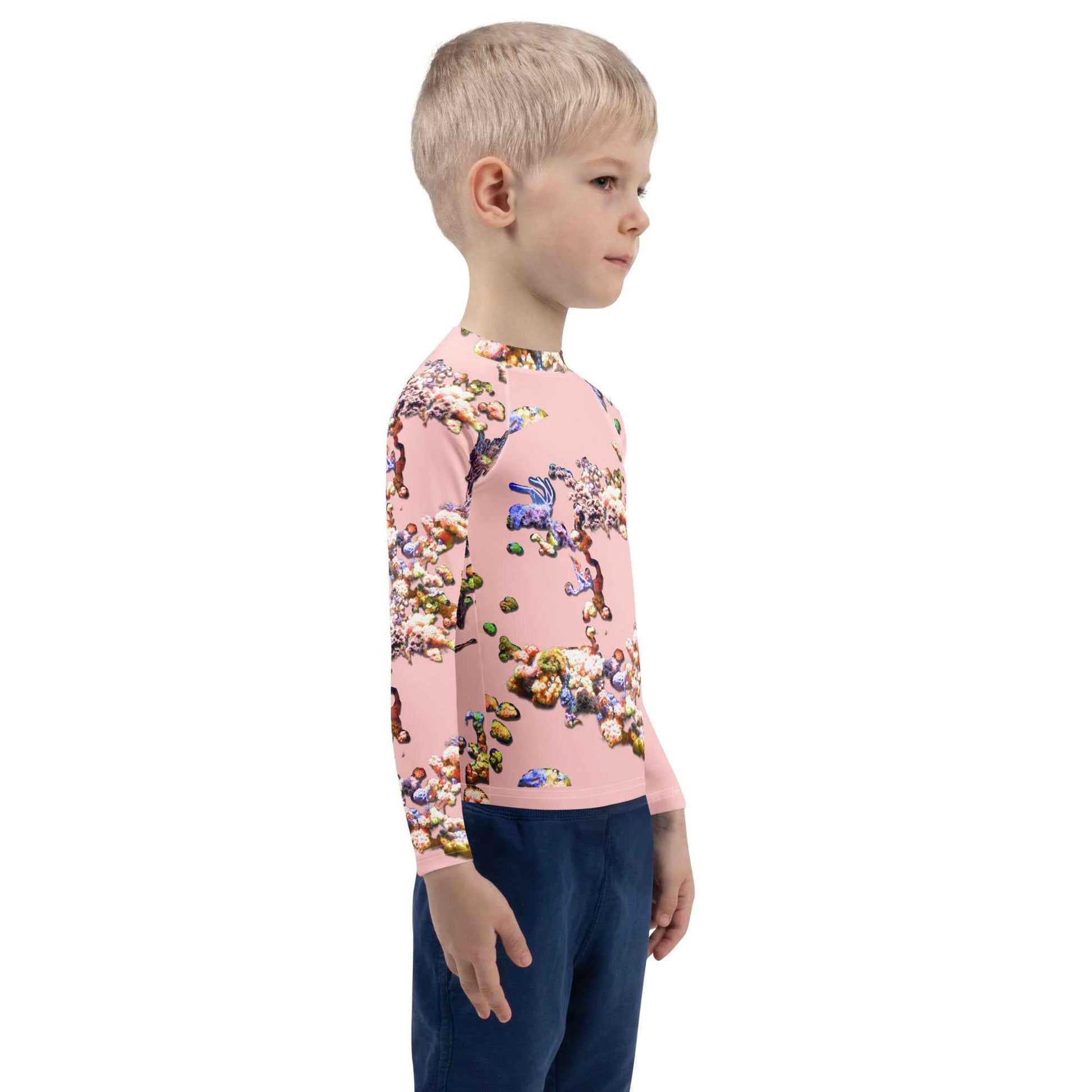 Kids Rash Guard UV Protect The Ocean Pink